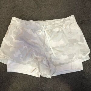 RBX white camo running shorts